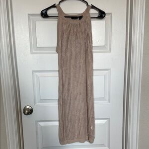 Tahari Beige Knit Sleeveless Coverup Sz Small